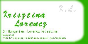 krisztina lorencz business card